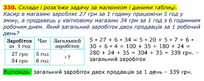 Завдання № 330 - Відповіді до вправ - ГДЗ Математика 3 клас Г.П. Лишенко 2020 - (1, 2 частина)