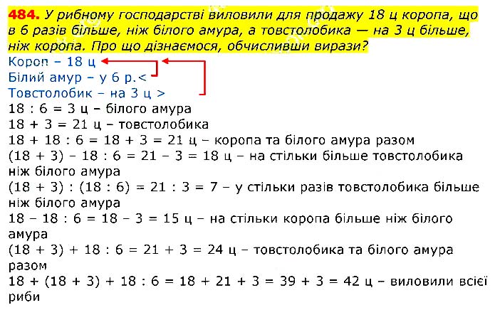 Завдання № 484 - Відповіді до вправ - ГДЗ Математика 3 клас Г.П. Лишенко 2020