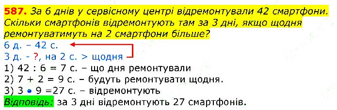 Завдання №
587 - Відповіді до вправ - ГДЗ Математика 3 клас Г.П. Лишенко 2020