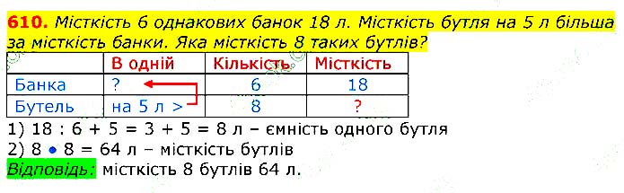 Завдання № 610 - Відповіді до вправ - ГДЗ Математика 3 клас Г.П. Лишенко 2020
