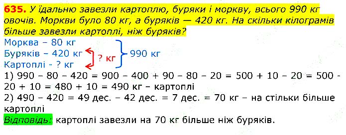 Завдання № 635 - Відповіді до вправ - ГДЗ Математика 3 клас Г.П. Лишенко 2020