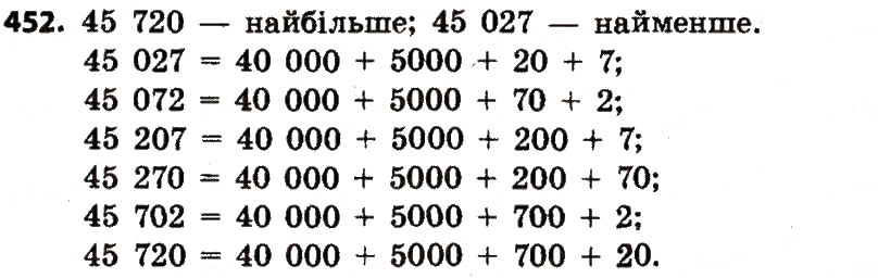 Завдання № 452 - Розділ 3. Нумерація багатоцифрових чисел - ГДЗ Математика 4 клас Л.В. Оляницька 2015