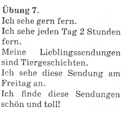 Завдання № 7 - Fernsehen - ГДЗ Німецька мова 4 клас Н.П. Басай 2006