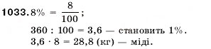 Завдання № 1033 - 34. Відсотки. Знаходження відсотків від числа - ГДЗ Математика 5 клас А.Г. Мерзляк, В.Б. Полонський, М.С. Якір 2005