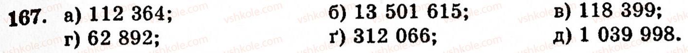 Завдання № 167 - § 1. Порівняння натуральних чисел. Додавання та віднімання - ГДЗ Математика 5 клас Г.М. Янченко, В.Р. Кравчук 2010