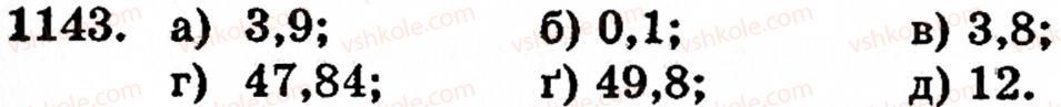 Завдання № 1143 - § 6. Множення і ділення десяткових дробів. Відсотки - ГДЗ Математика 5 клас Г.М. Янченко, В.Р. Кравчук 2010