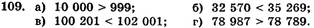 Завдання № 109 - § 3. Порівняння натуральних чисел - ГДЗ Математика 5 клас Г.П. Бевз, В.Г. Бевз 2005