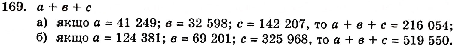 Завдання № 169 - § 4. Додавання натуральних чисел - ГДЗ Математика 5 клас Г.П. Бевз, В.Г. Бевз 2005