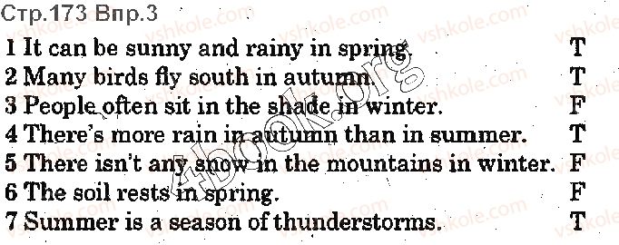 Завдання № p173ex3 - Lesson 4. My favourite season - ГДЗ Англійська мова 5 клас О.Д. Карп’юк 2018