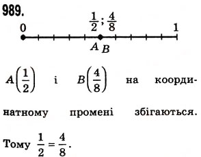 Завдання № 989 - § 29. Порівняння звичайних дробів з однаковими знаменниками - ГДЗ Математика 5 клас О.С. Істер 2013