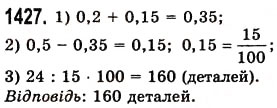 Завдання № 1427 - § 40. Ділення десяткового дробу на натуральне число - ГДЗ Математика 5 клас О.С. Істер 2013