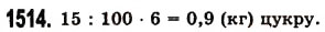 Завдання № 1514 - § 42. Відсотки. Знаходження відсотків від даного числа - ГДЗ Математика 5 клас О.С. Істер 2013