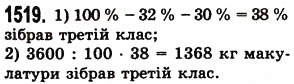 Завдання № 1519 - § 42. Відсотки. Знаходження відсотків від даного числа - ГДЗ Математика 5 клас О.С. Істер 2013