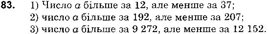 Завдання № 83 - § 2. Порівняння натуральних чисел - ГДЗ Математика 5 клас О. С. Істер 2018