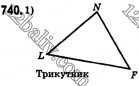 Завдання № 740 - § 22. Трикутник та його периметр. Види трикутників - ГДЗ Математика 5 клас О. С. Істер 2018