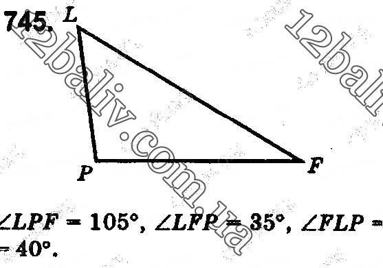 Завдання № 745 - § 22. Трикутник та його периметр. Види трикутників - ГДЗ Математика 5 клас О. С. Істер 2018