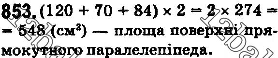 Завдання № 853 - § 25. Прямокутний паралелепіпед. Куб. Піраміда - ГДЗ Математика 5 клас О. С. Істер 2018