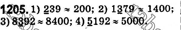 Завдання № 1205 - § 36. Округлення натуральних чисел і десяткових дробів - ГДЗ Математика 5 клас О. С. Істер 2018