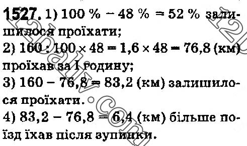 Завдання № 1527 - § 42. Відсотки. Знаходження відсотків від даного числа - ГДЗ Математика 5 клас О. С. Істер 2018