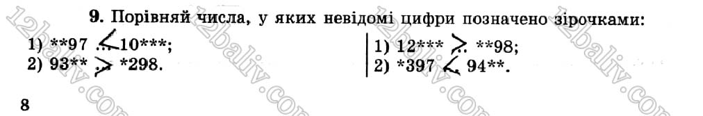 Завдання № 9 - Варіант 1-2 - Тематична контрольна робота №1 - ГДЗ Математика 5 клас О. С. Істер 2018 - Зошит для самостійних та тематичних контрольних робіт