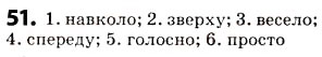 Завдання № 51 - § 6. Прислівник - ГДЗ Українська мова 5 клас О.В. Заболотний 2013