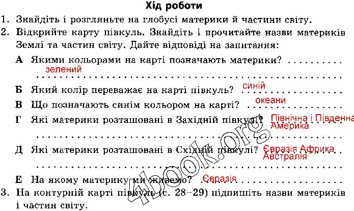 Завдання №  Пр.6 (1-3) - ЗОШИТ для практичних робіт - ГДЗ Природознавство 5 клас І.О. Демічева 2018 - Робочий зошит до підручника Ярошенко