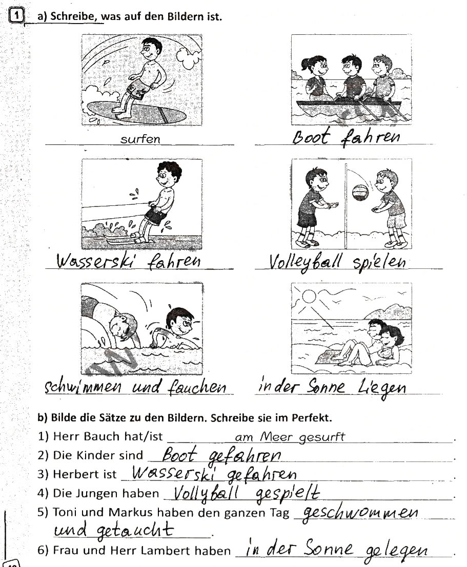 Завдання № 1 - Stunde 45. Am Meer/На морі - ГДЗ Німецька мова 5 клас С.І. Сотникова, Г.В. Гоголєва 2013 - Робочий зошит