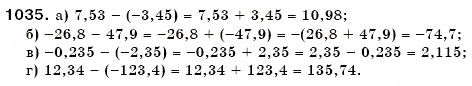 Завдання № 1035 - § 31. Віднімання раціональних чисел - ГДЗ Математика 6 клас Г.П. Бевз, В.Г. Бевз 2006