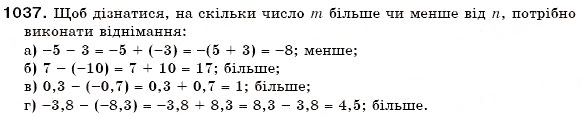 Завдання № 1037 - § 31. Віднімання раціональних чисел - ГДЗ Математика 6 клас Г.П. Бевз, В.Г. Бевз 2006