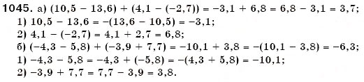 Завдання № 1045 - § 31. Віднімання раціональних чисел - ГДЗ Математика 6 клас Г.П. Бевз, В.Г. Бевз 2006