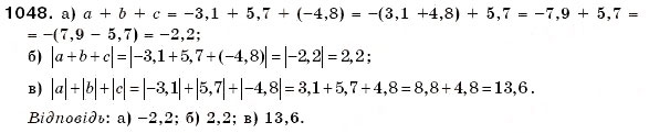 Завдання № 1048 - § 31. Віднімання раціональних чисел - ГДЗ Математика 6 клас Г.П. Бевз, В.Г. Бевз 2006