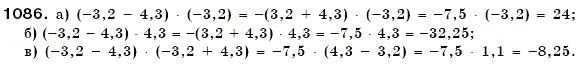 Завдання № 1086 - § 32. Множення раціональних чисел - ГДЗ Математика 6 клас Г.П. Бевз, В.Г. Бевз 2006