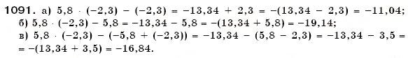 Завдання № 1091 - § 32. Множення раціональних чисел - ГДЗ Математика 6 клас Г.П. Бевз, В.Г. Бевз 2006