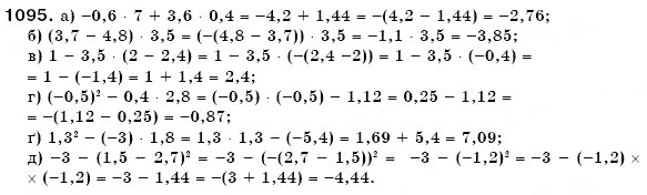 Завдання № 1095 - § 32. Множення раціональних чисел - ГДЗ Математика 6 клас Г.П. Бевз, В.Г. Бевз 2006