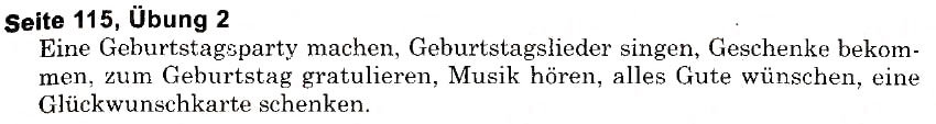 Завдання № s115u2 - Feste und Traditionen (Stunden 1-10) - ГДЗ Німецька мова 6 клас Н.П. Басай 2006