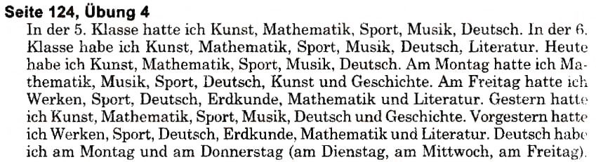 Завдання № s124u4 - Schule (Stunden 1-9) - ГДЗ Німецька мова 6 клас Н.П. Басай 2006