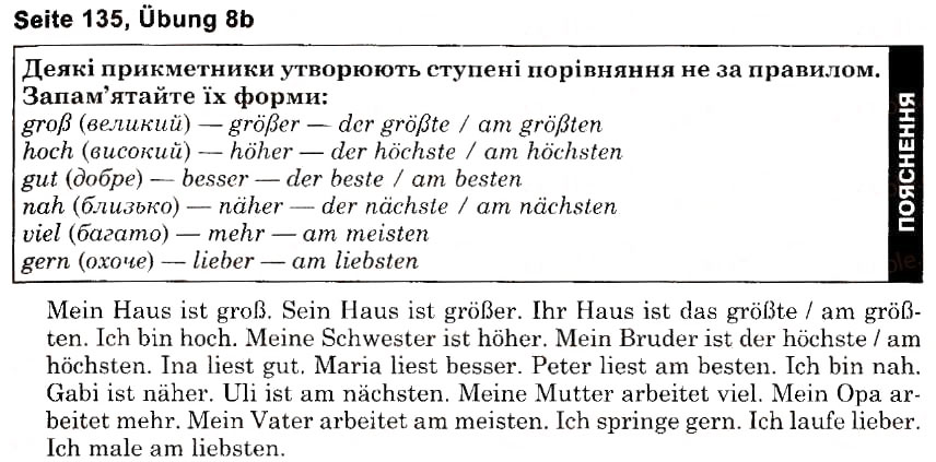 Завдання № s135u8b - Schule (Stunden 1-9) - ГДЗ Німецька мова 6 клас Н.П. Басай 2006