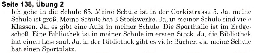 Завдання № s138u2 - Schule (Stunden 1-9) - ГДЗ Німецька мова 6 клас Н.П. Басай 2006