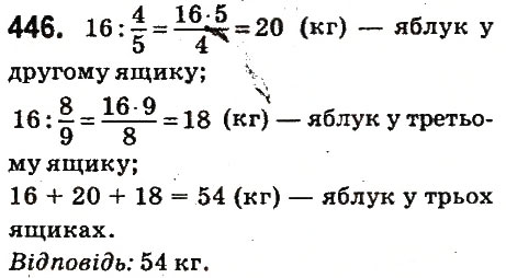 Завдання № 446 - § 18. Знаходження числа за його дробом - ГДЗ Математика 6 клас О.С. Істер 2014