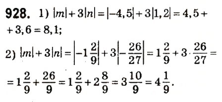 Завдання № 928 - § 36. Модуль числа - ГДЗ Математика 6 клас О.С. Істер 2014