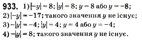 Завдання № 933 - § 36. Модуль числа - ГДЗ Математика 6 клас О.С. Істер 2014