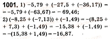 Завдання № 1001 - § 38. Додавання від’ємних чисел - ГДЗ Математика 6 клас О.С. Істер 2014