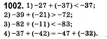 Завдання № 1002 - § 38. Додавання від’ємних чисел - ГДЗ Математика 6 клас О.С. Істер 2014