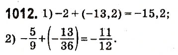 Завдання № 1012 - § 38. Додавання від’ємних чисел - ГДЗ Математика 6 клас О.С. Істер 2014