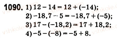 Завдання № 1090 - § 41. Віднімання раціональних чисел - ГДЗ Математика 6 клас О.С. Істер 2014
