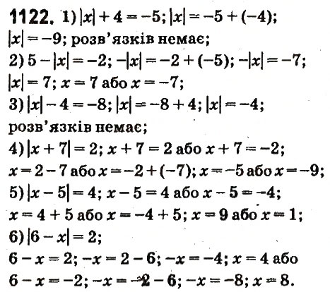 Завдання № 1122 - § 41. Віднімання раціональних чисел - ГДЗ Математика 6 клас О.С. Істер 2014