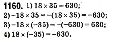 Завдання № 1160 - § 43. Множення раціональних чисел - ГДЗ Математика 6 клас О.С. Істер 2014
