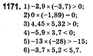 Завдання № 1171 - § 43. Множення раціональних чисел - ГДЗ Математика 6 клас О.С. Істер 2014