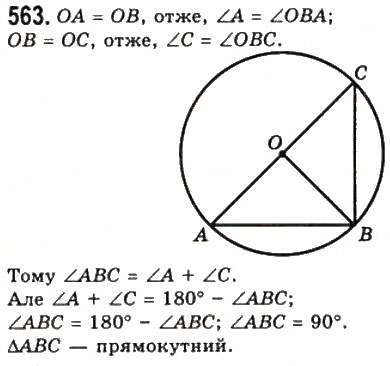 Завдання № 563 - 21. Описане і вписане кола трикутника - ГДЗ Геометрія 7 клас А.Г. Мерзляк, В.Б. Полонський, М.С. Якір 2008