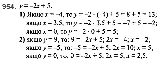 Завдання №  954 - 23. Лінійна функція - § 3. Функції - ГДЗ Алгебра 7 клас А.Г. Мерзляк, В.Б. Полонський, М.С. Якір 2020 